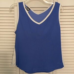 Zoic Blue V-Neck Tank Top with White Trim